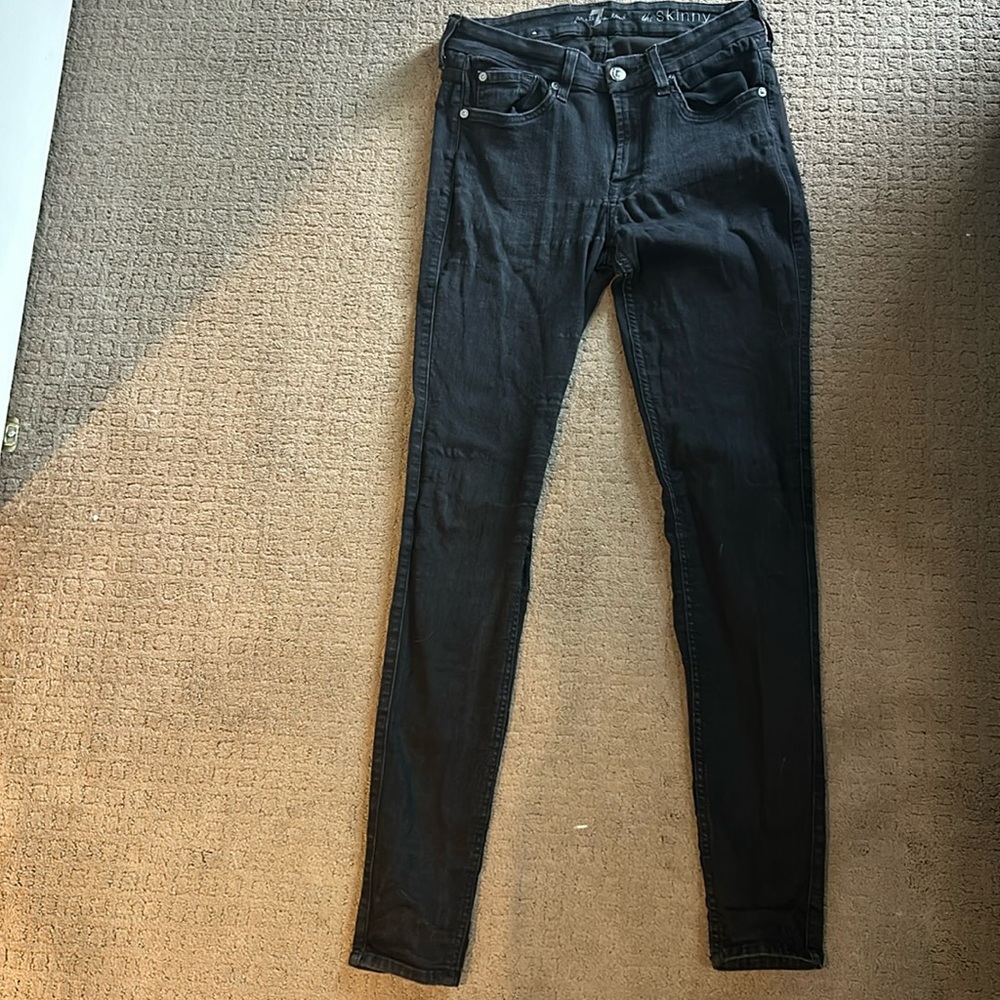 7 for all Mankind black skinny jeans
